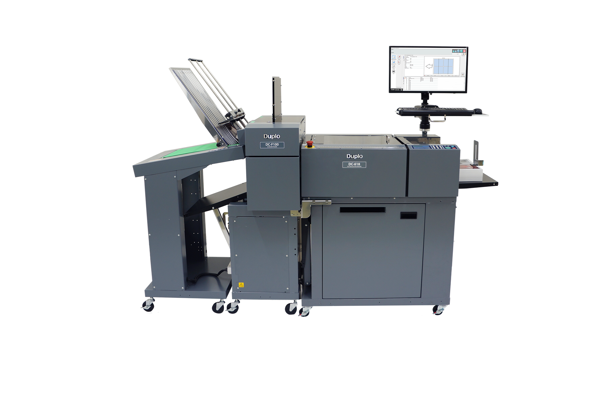 Multifunción Duplo DC-618 + plegadora en línea DC-F100