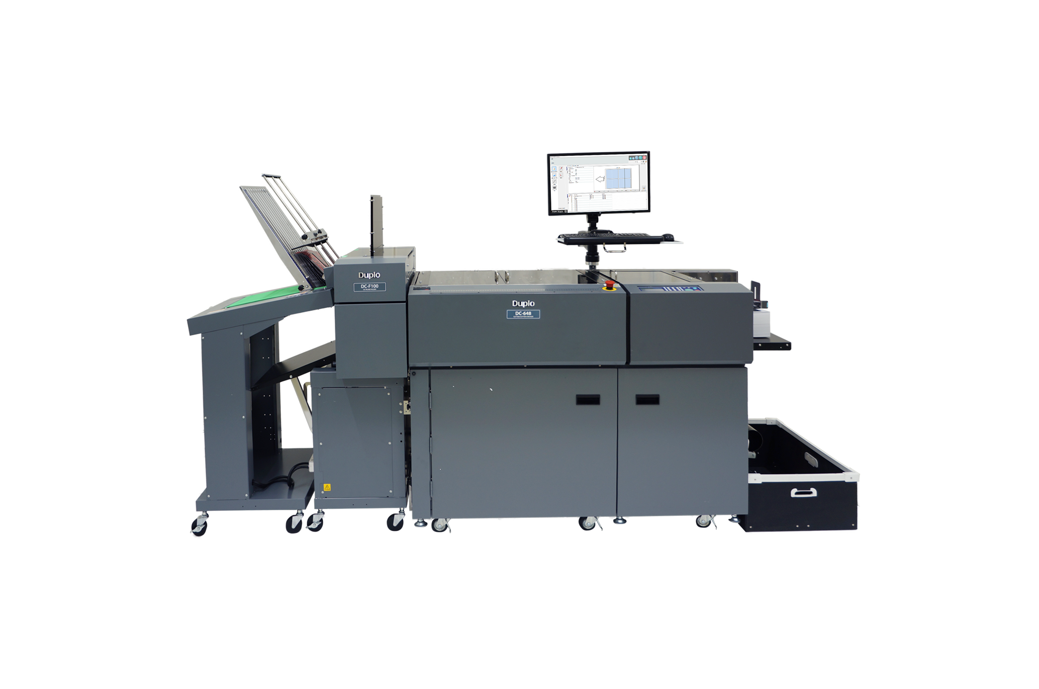 Multifunción Duplo DC-648 + plegadora en línea DC-F100